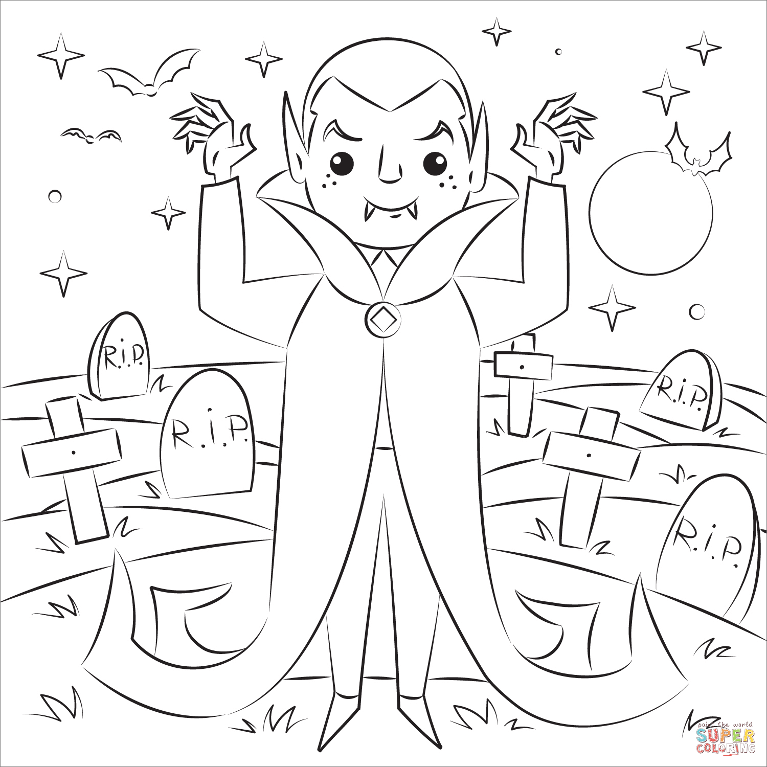 Dracula coloring page free printable coloring pages