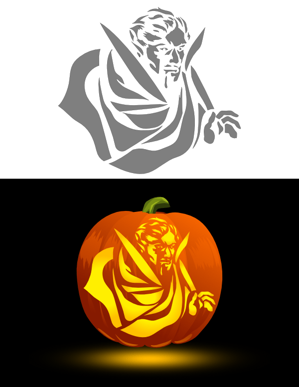 Printable dracula pumpkin stencil