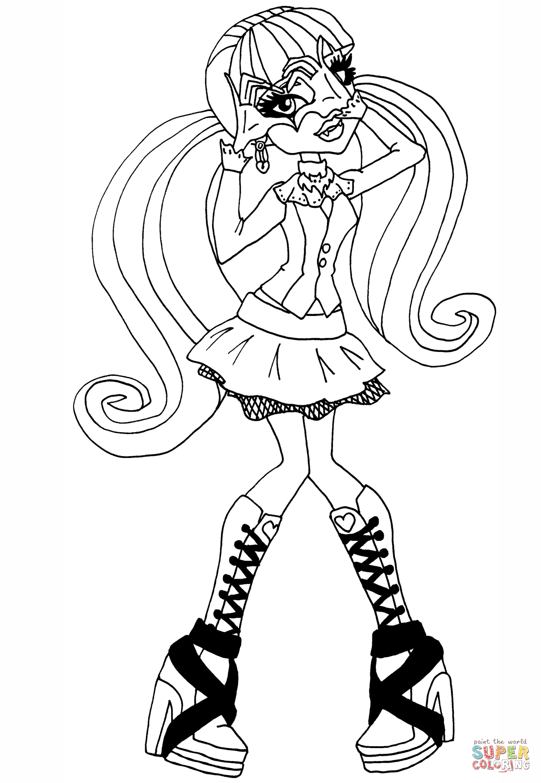 Monster high draculaura coloring page free printable coloring pages