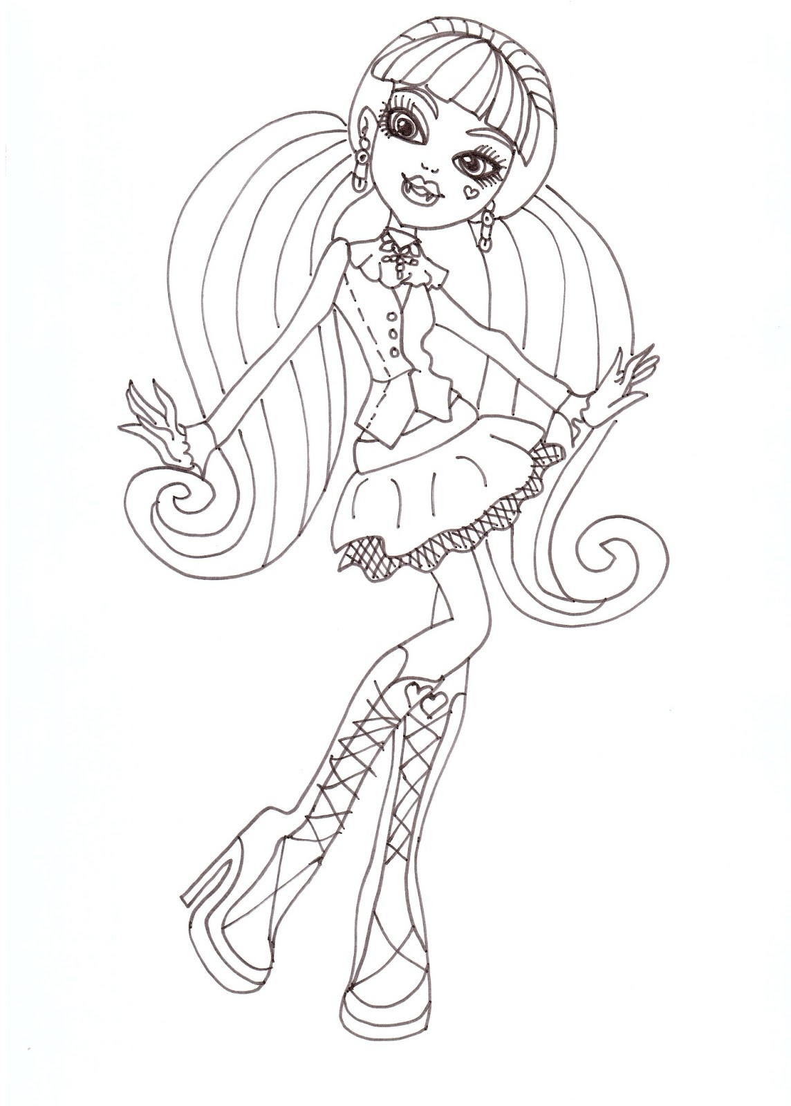 Free printable monster high coloring pages draculaura coloring sheet