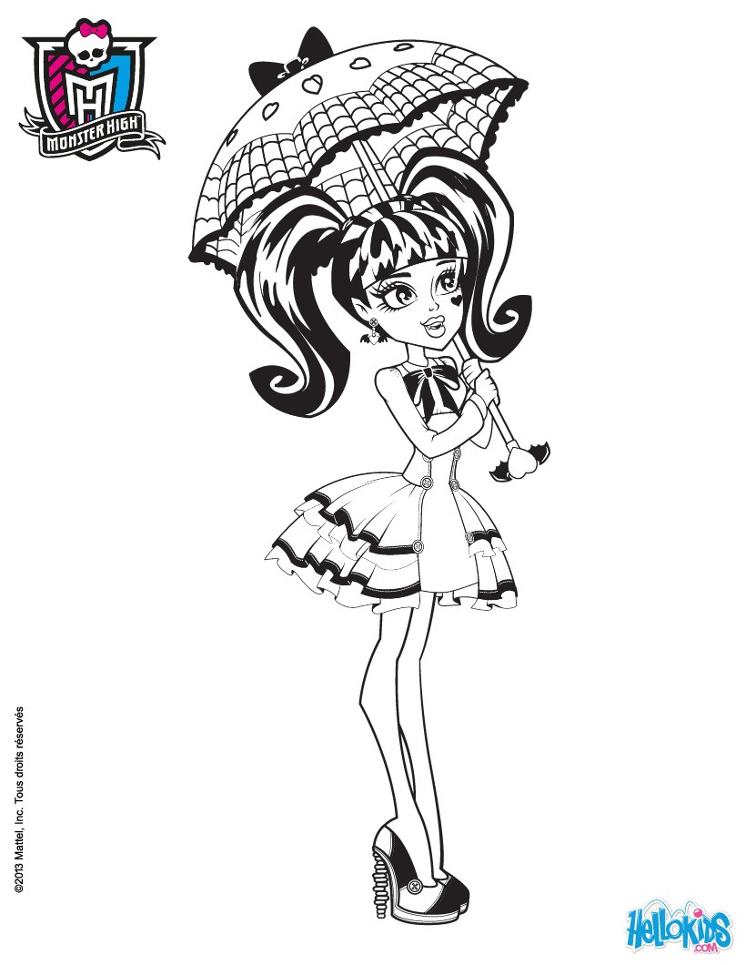 Draculaura doll coloring pages