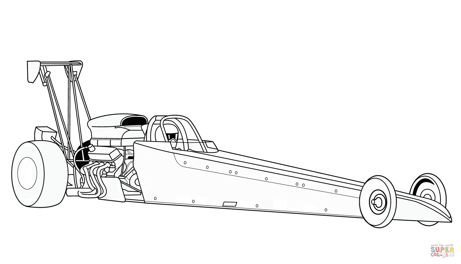 Dragster coloring page free printable coloring pages