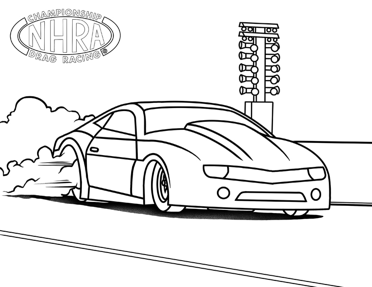 Color our world downloadable racing images for your kids to color