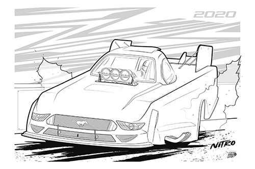 Drag racing funny cars br a colouring book