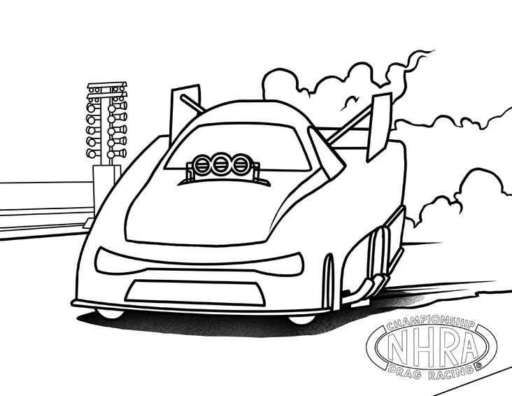 Color our world downloadable racing images for your kids to color