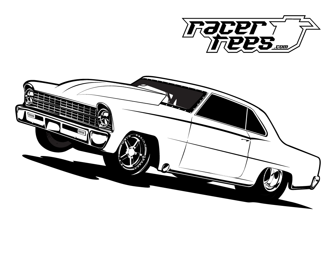 Free drag racing coloring book pages