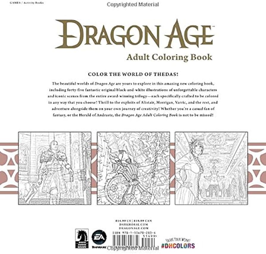 Dragon age adult loring book bioware books