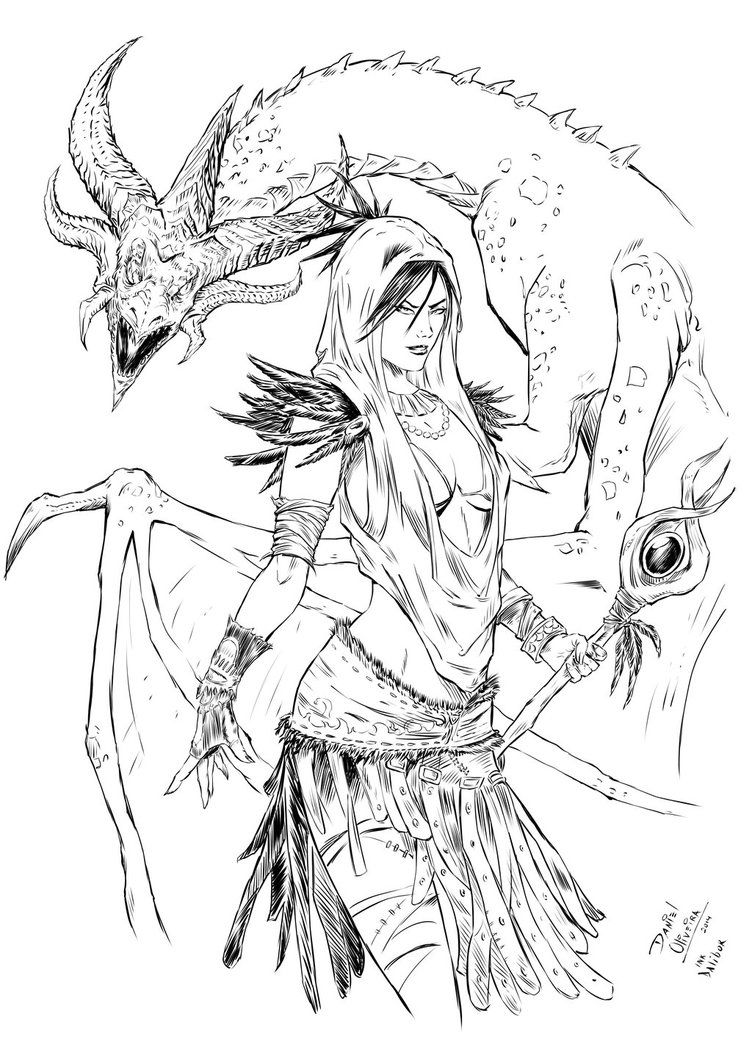 Morigan from dragon age dragon coloring page adult coloring book pages coloring books