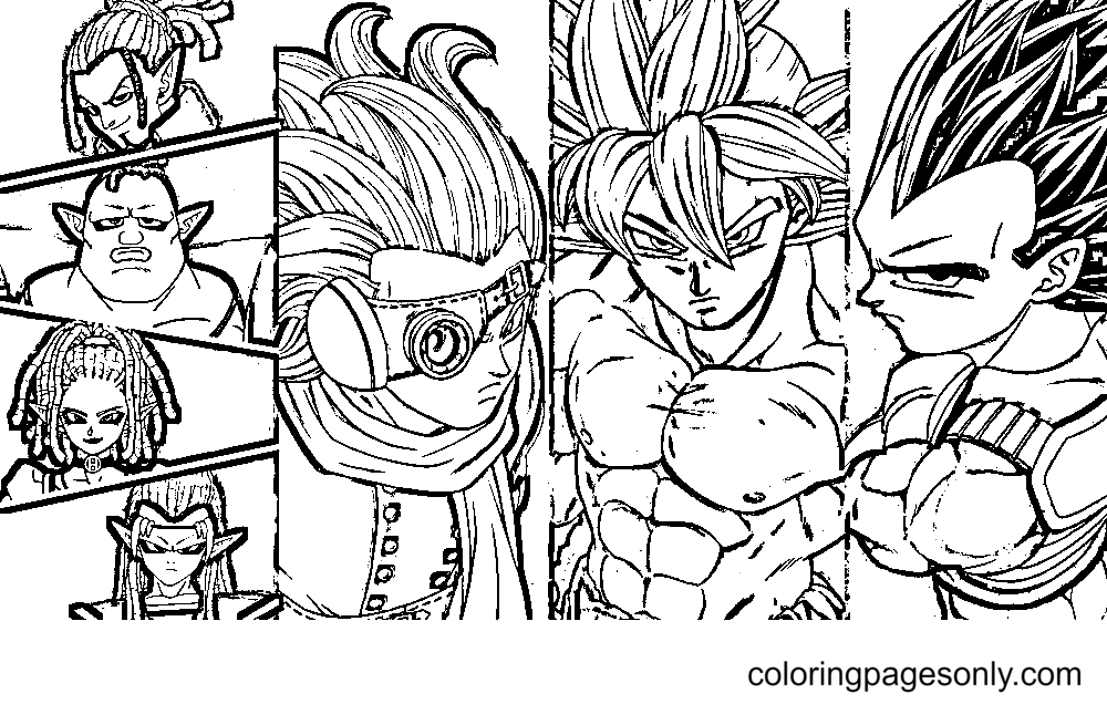 Dragon ball super super hero coloring pages printable for free download