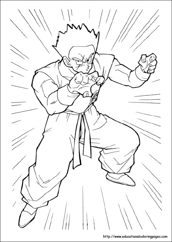 Dragonball z coloring pages free for kids