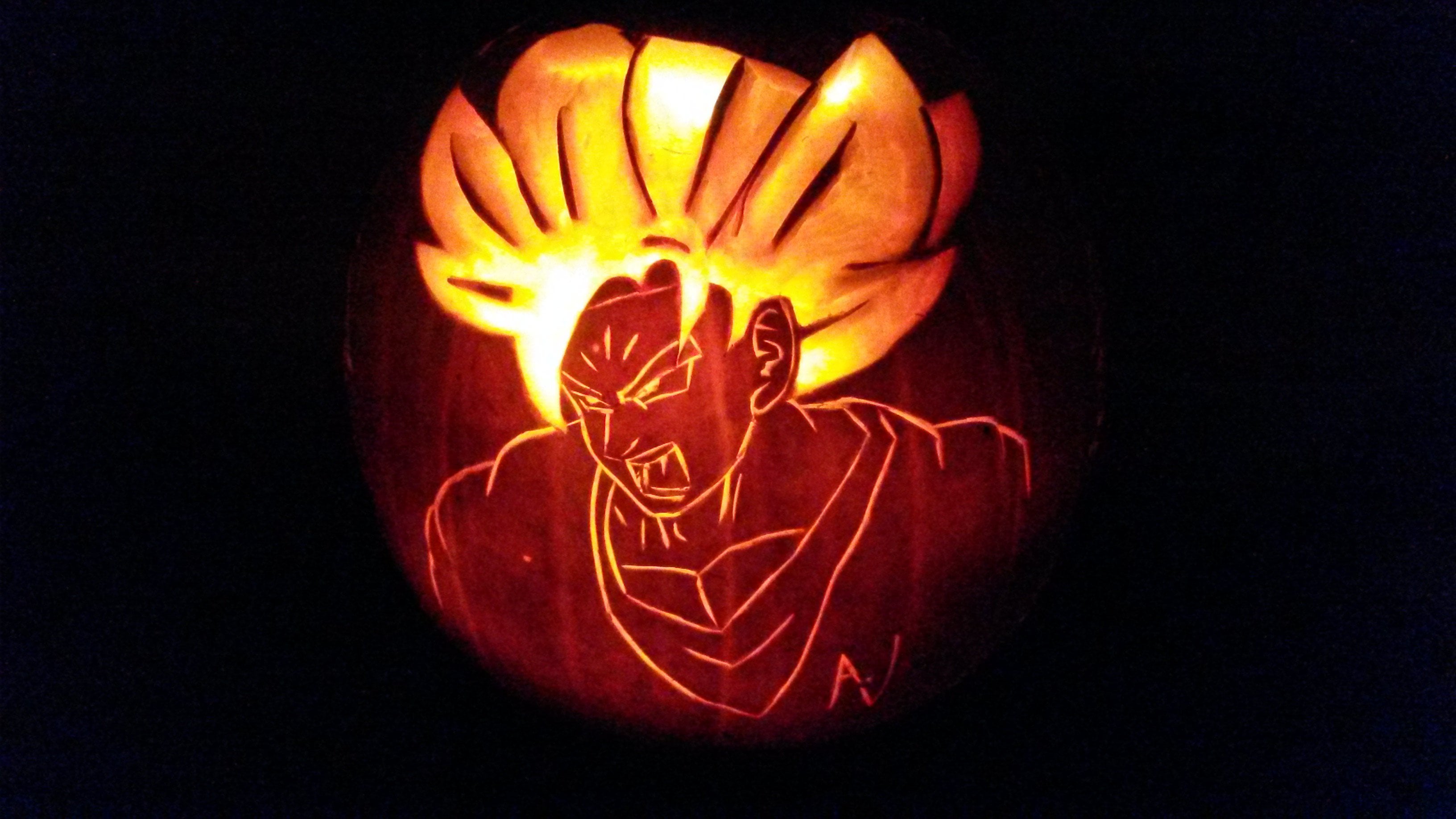 My super saiyan goku pumpkin carving rdbz