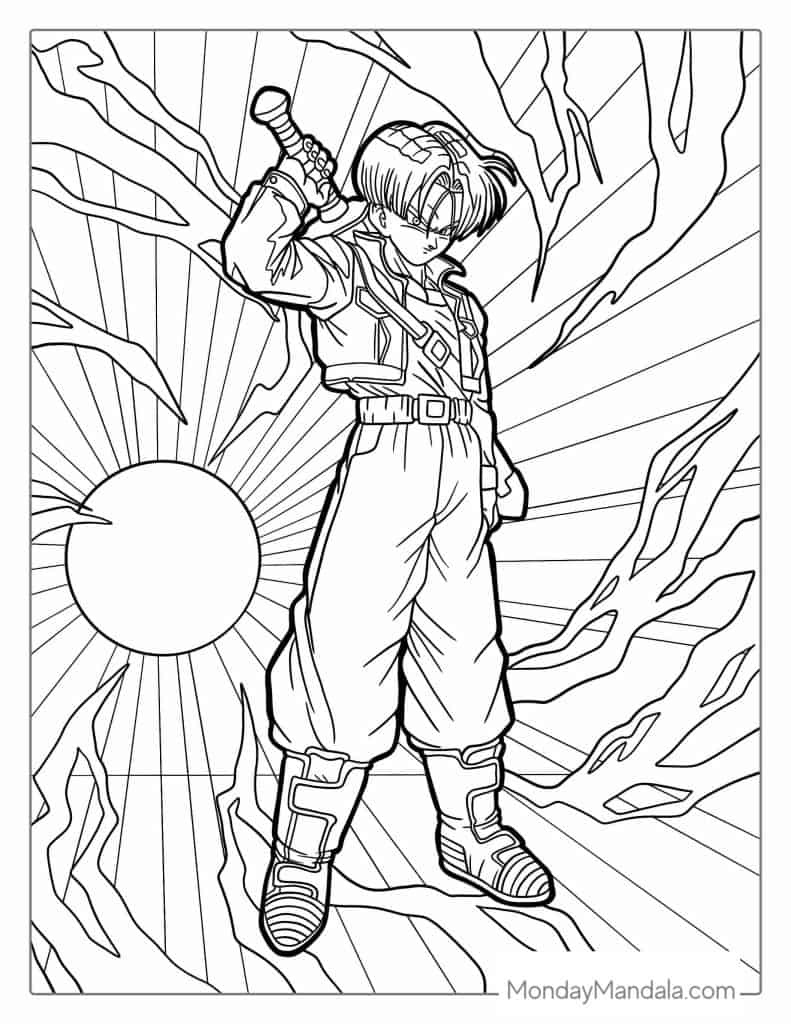 Dragon ball z coloring pages free pdf printables