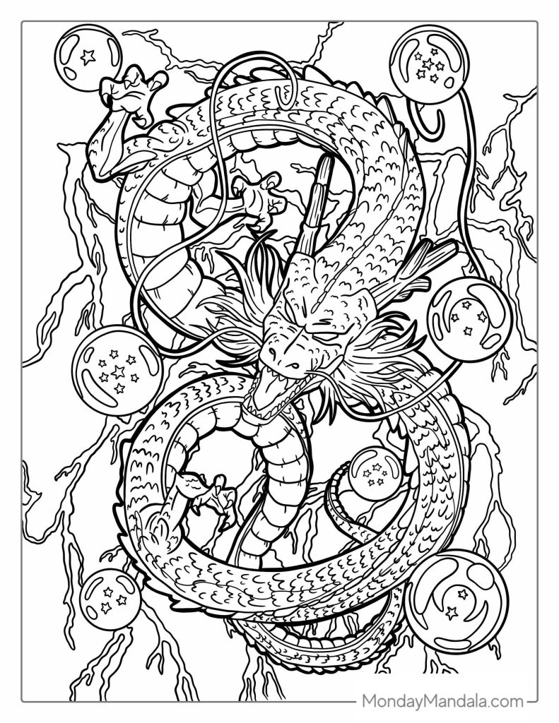 Dragon ball z coloring pages free pdf printables