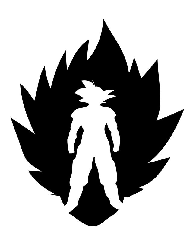 Dragonball goku pumpkin stencil