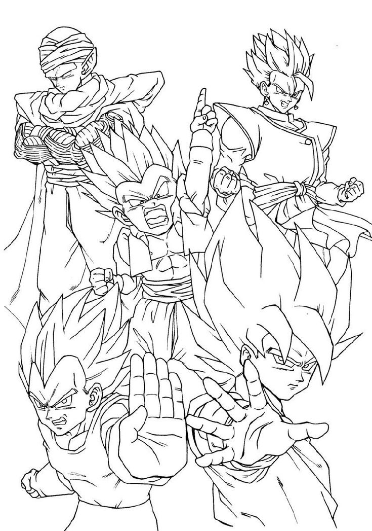 Dragon ball super coloring pages full team educative printable super coloring pages dragon coloring page cartoon coloring pages