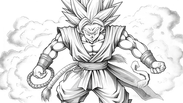 Premium ai image dragon ball full bodycoloring pages best of coloring pages for kids in the style of black and whit