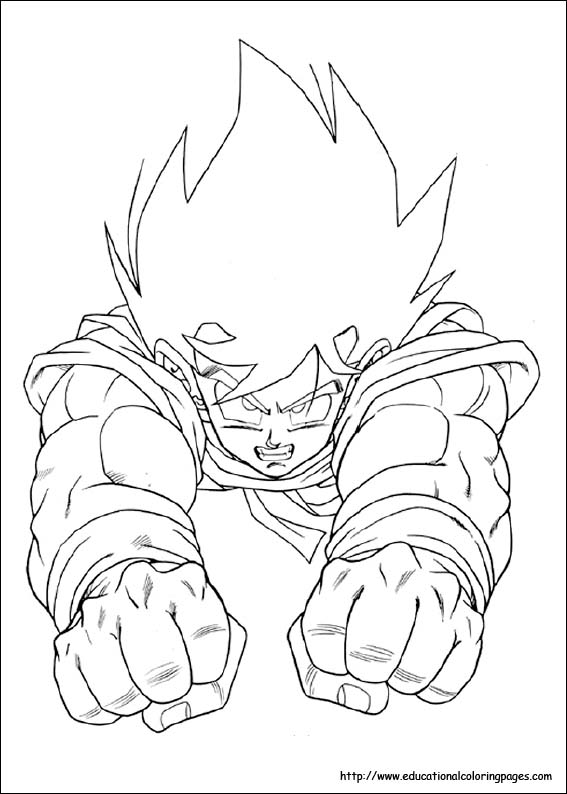 Dragonball z coloring pages free for kids