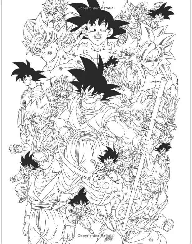 Dragon ball z coloring book kids drawing activity gift boys girls game art fun