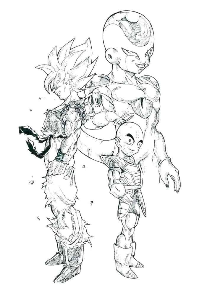 Goku vs frieza coloring pages dragon ball art dragon ball super manga dragon ball