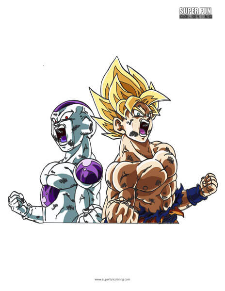 Goku and frieza dragon ball z coloring