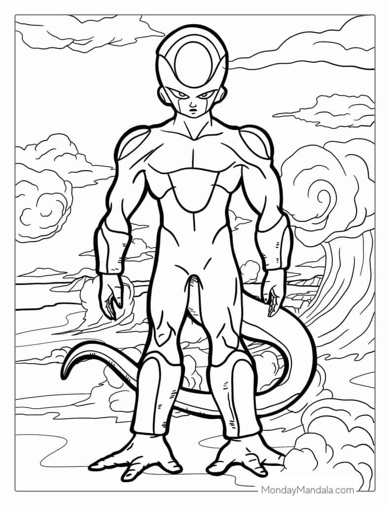 Dragon ball z coloring pages free pdf printables