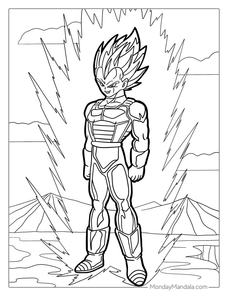 Dragon ball z coloring pages free pdf printables