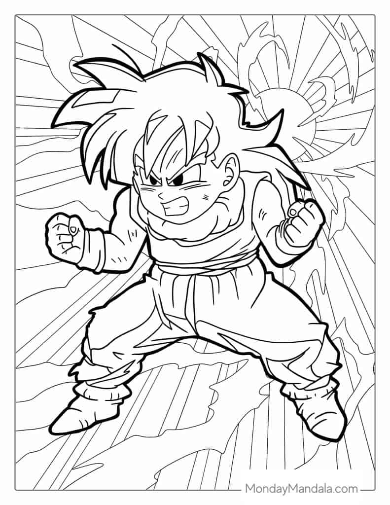 Dragon ball z coloring pages free pdf printables