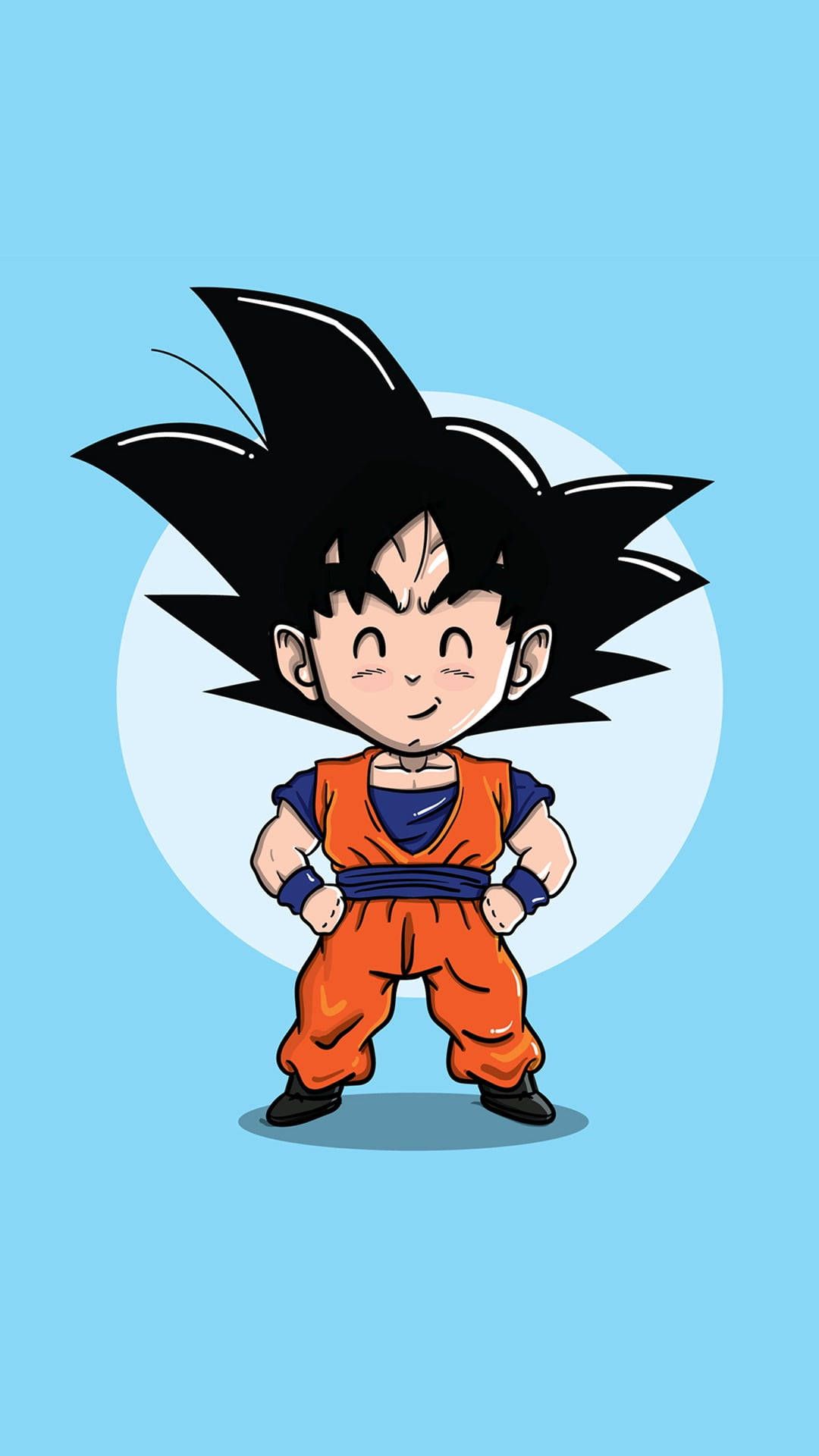 Download chibi son goku smiling wallpaper