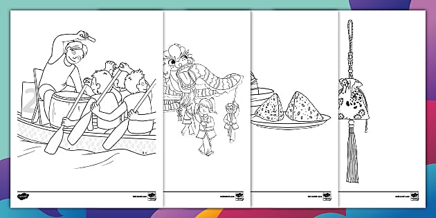 Dragon boat festival coloring pages china usa