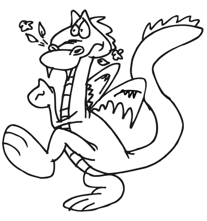 Dragon coloring page running dragon