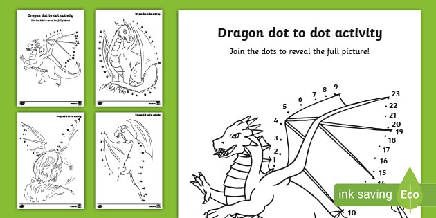 Dragon dot to dot activity sheet