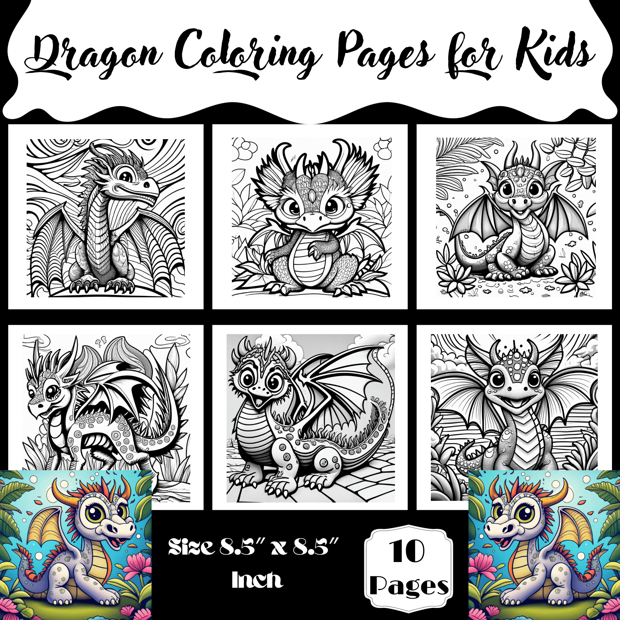 Dragon coloring pages for kids made by teachers