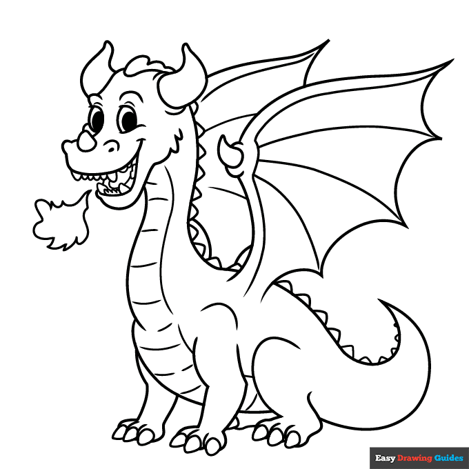 Free printable dragon coloring pages for kids