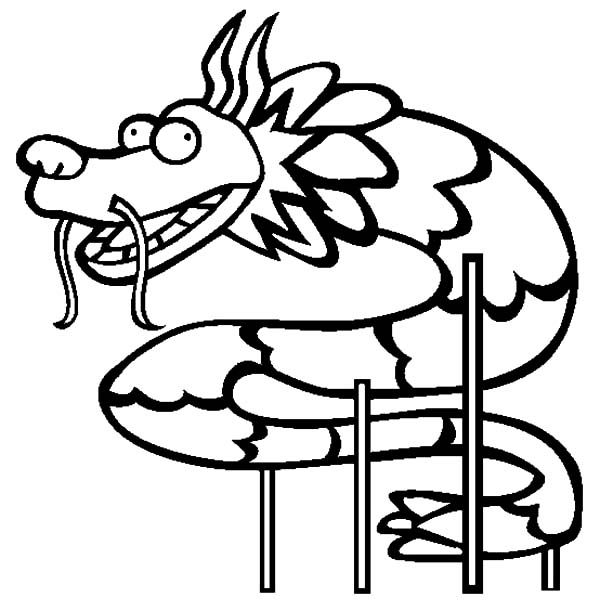 Chinese dragon dance coloring pages