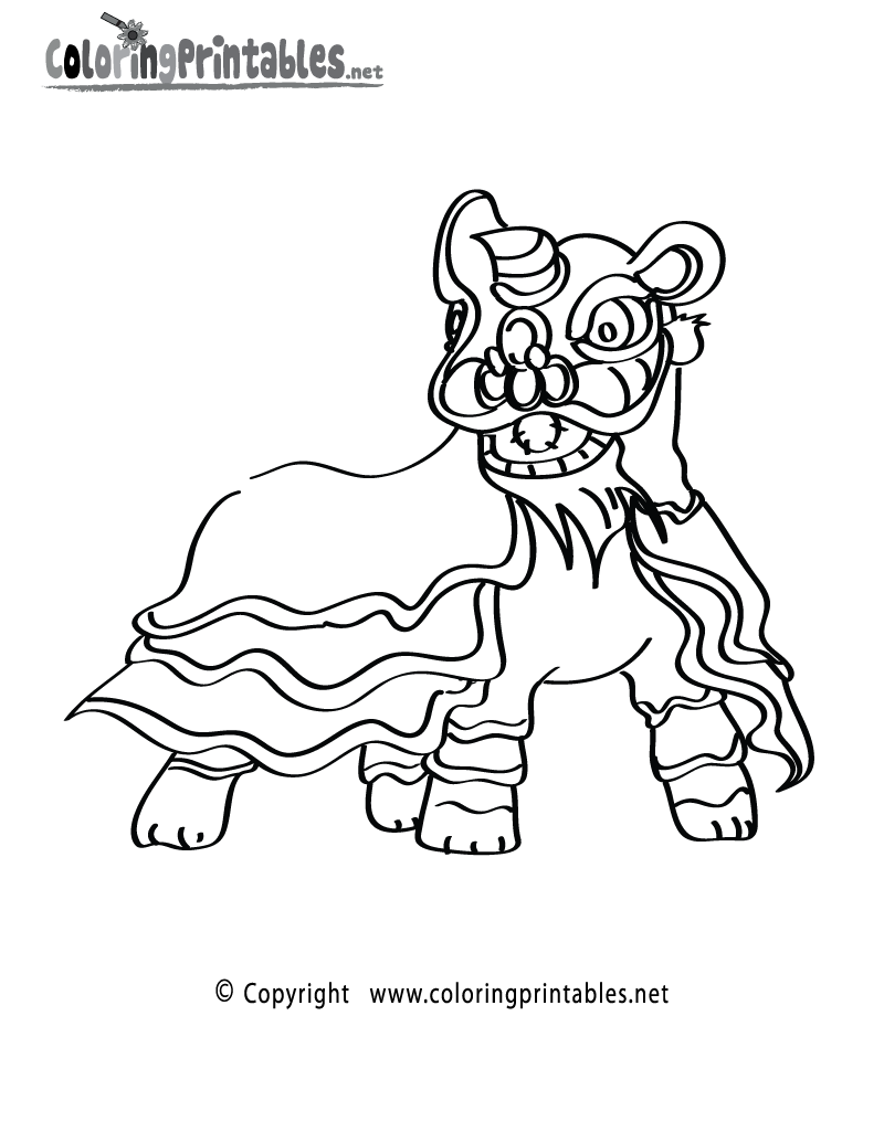 Chinese lion coloring page