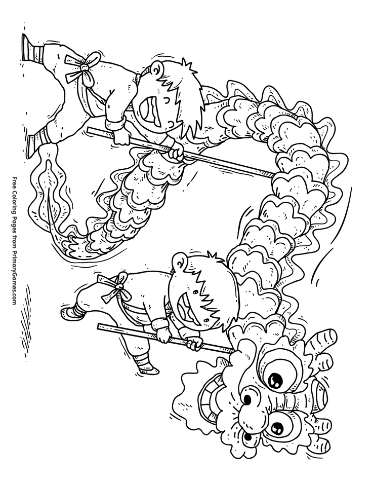 Dancing dragon coloring page â free printable ebook dragon coloring page new year coloring pages coloring pages