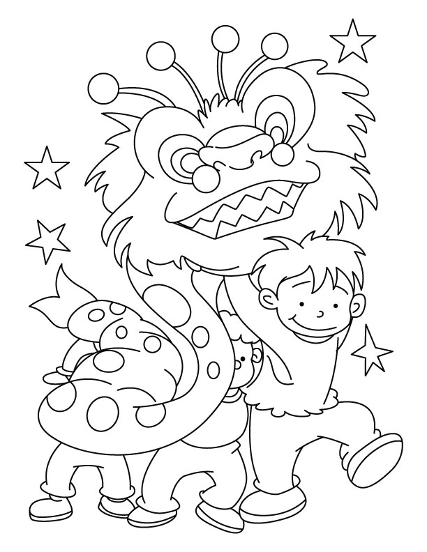 Dragon dance party coloring page download free dragon dance party coloring page for kids best coloring pages