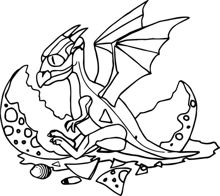 Baby dragon egg coloring page