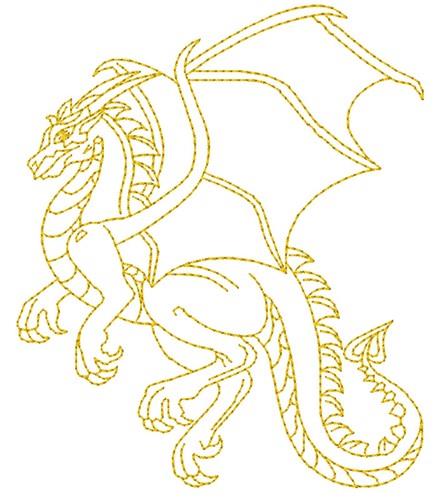 Dragon embroidery design