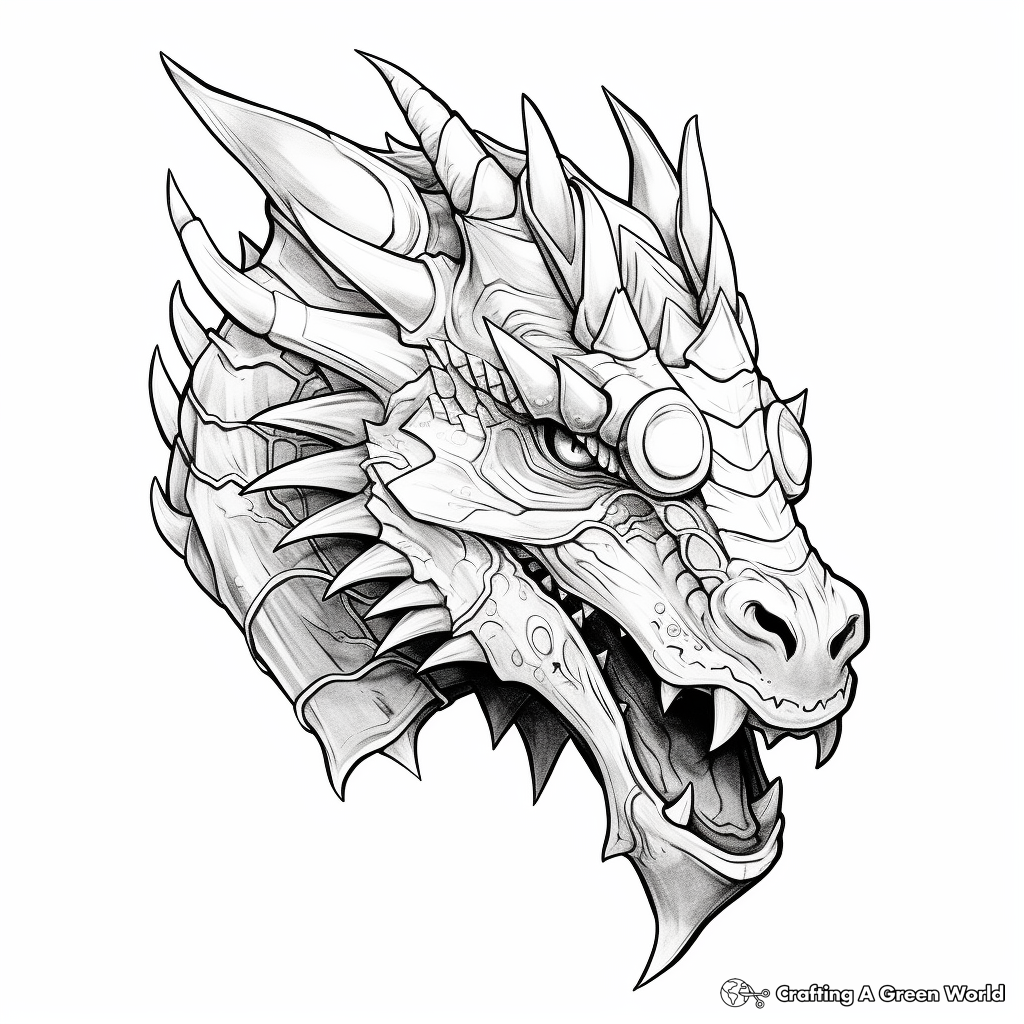 Dragon head coloring pages