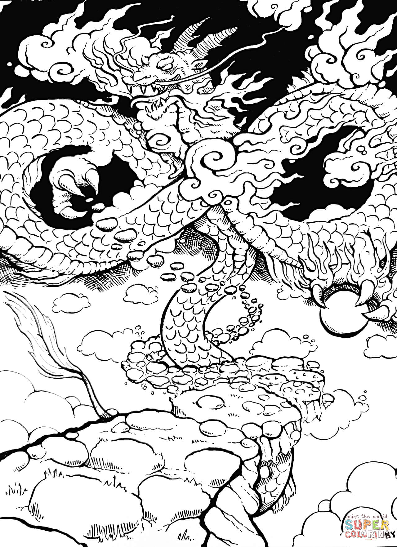 Road to eternity dragon coloring page free printable coloring pages