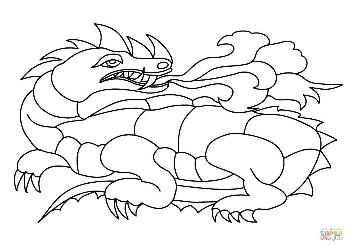 Dragon shooting fire coloring page free printable coloring pages