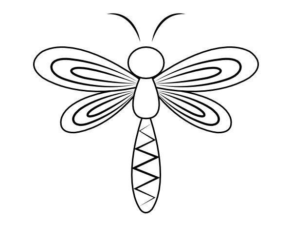 Printable patterned dragonfly coloring page