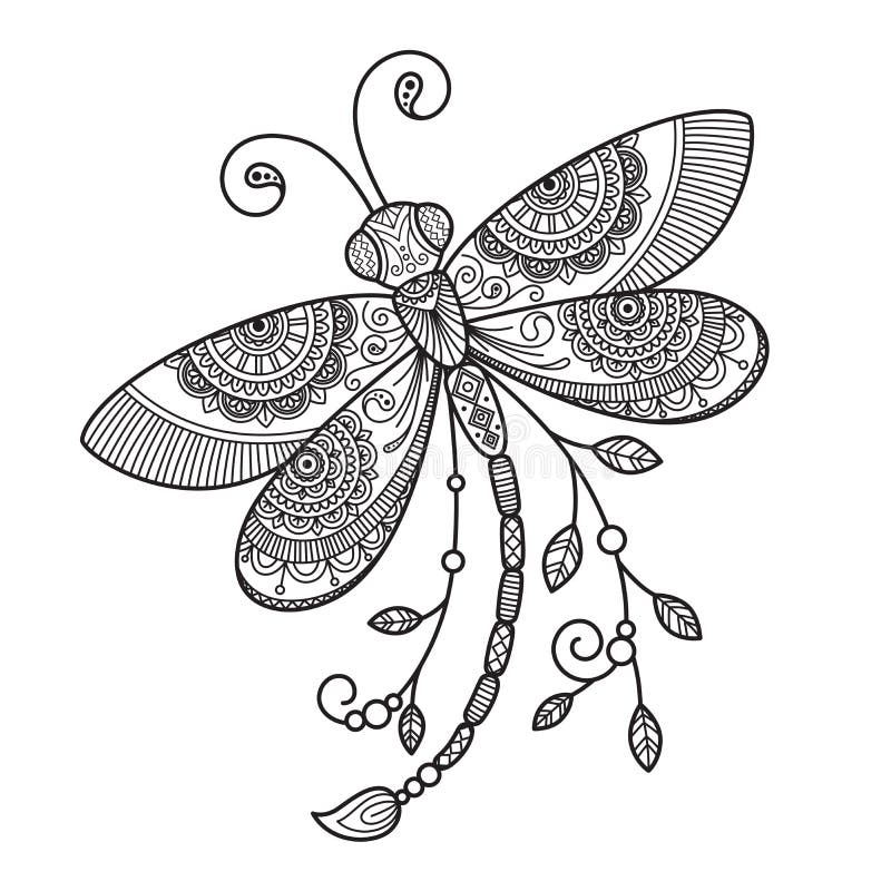 Coloring page dragonfly stock illustrations â coloring page dragonfly stock illustrations vectors clipart