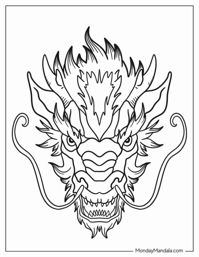 Dragon coloring pages free pdf printables