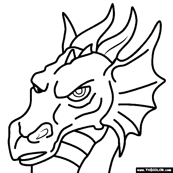 Dragon face coloring page