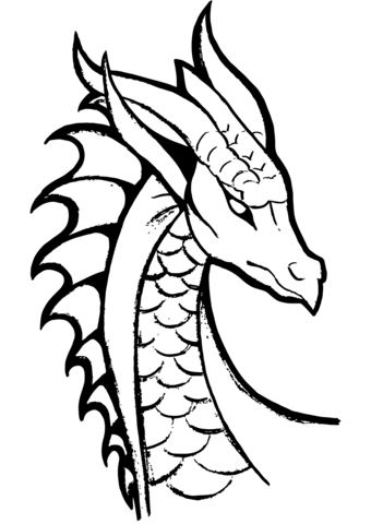 Dragon head coloring page free printable coloring pages