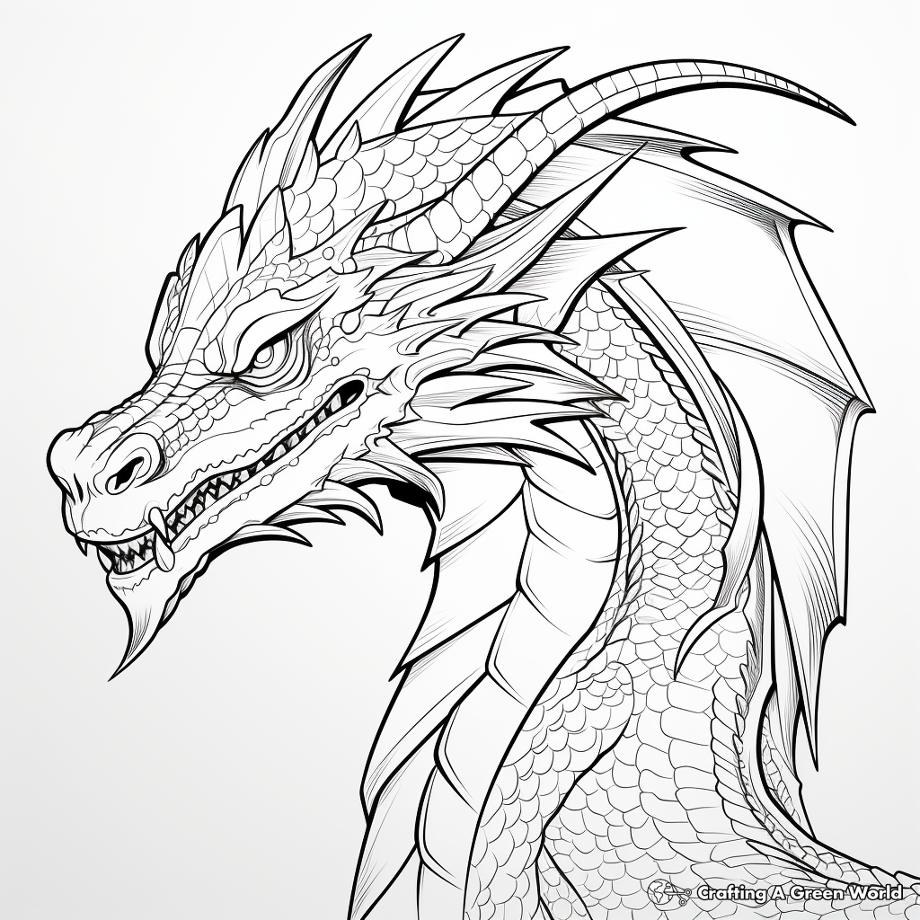 Dragon head coloring pages