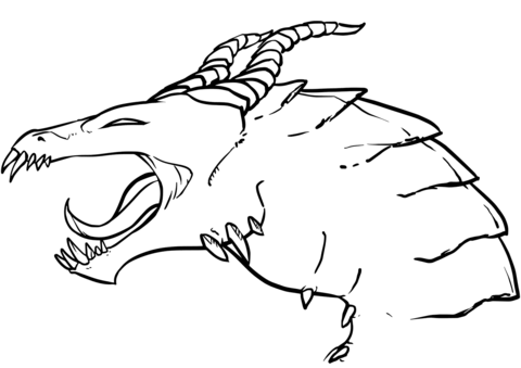 Dragon head coloring page free printable coloring pages