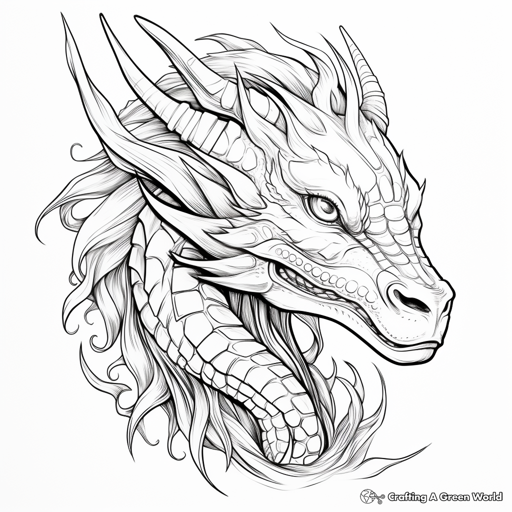 Dragon head coloring pages